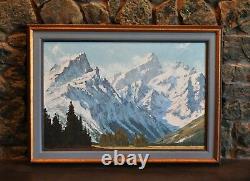 Mountain Landscape Oil Painting Grand Teton in Snow Wyoming Roy Kerswill