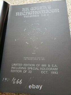 NECRONOMICON I & II H. R. Giger Deluxe Signed & #'d Leather Bound Book #140/666