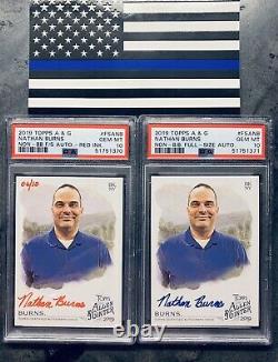 Nathan Burns Red & Blue Auto PSA 10 Allen Ginter 2019 INVEST Grand Slam HBO