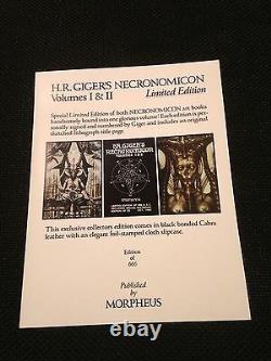 Necronomicon 1 & 2 H R Giger Deluxe Leather 181/666 Signed Litho almost unread