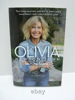 OLIVIA NEWTON JOHN Don't Stop Believin SIGNED AUTOGRAPHED HB Book PSA Guaranteed