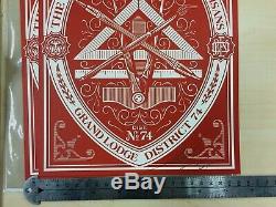 Obey Shepard Fairey Grand Lodge district 74 print Signed