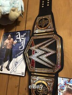 Official WWE Authentic Deluxe Championship Replica Title Belt Black Signed