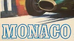 Original Vintage Poster MONACO GRAND PRIX'68 Auto Racing RARE FIRST PRINTING OL