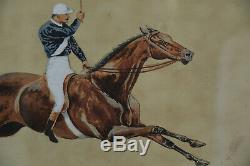 Original Watercolour Horse Racing Grand Military'5th Fusiliers' Painting 1891