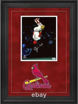 Ozzie Smith St. Louis Cardinals Deluxe FRMD Signed 8x10 Vertical Flip Photograph