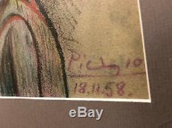P. Picasso Purported 1958 Pastel Painting Grand Profil Signed $300K Apr