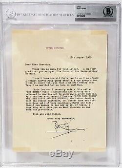 PETER CUSHING Star Wars Grand Moff Tarkin Signed 1959 Fan Letter BAS SLABBED