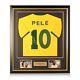 Pele Signed Brazil Shirt. Deluxe Frame Autographed Sport Memorabilia