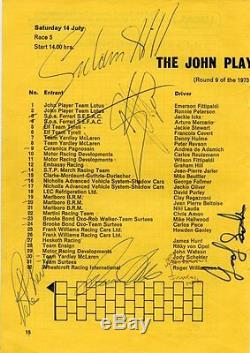 Peter Revson Graham Hill signed John Player British Grand Prix 1973 programme