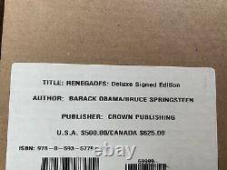 RENEGADES Born In The USA DELUXE Book Barack Obama Bruce Springsteen Signed
