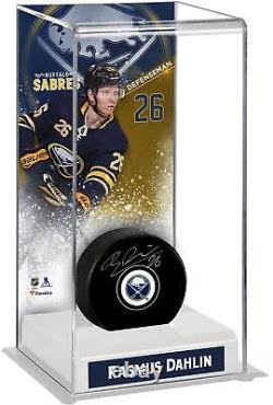 Rasmus Dahlin Buffalo Sabres Autographed Puck with Deluxe Tall Hockey Puck Case
