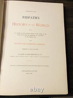 Ridpath's History of the World SIGNED De Luxe Edition Complete 8 Vol Set 1885