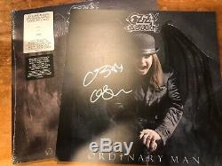 SIGNED OZZY OSBOURNE ORDINARY MAN Deluxe Silver Smoke VINYL with Signed Lithograph