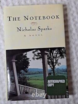 SIGNED The Notebook by Nicholas Sparks 1996 Hardcover Signed 1st Printing + arti