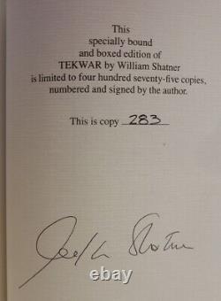 SIGNED William Shatner TEKWAR Hardcover Book Limited 1st #266 Phantasia Press VG