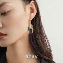 Signed Celine Grand VOLUME EARRINGS IN BRASS WITH GOLD FINISH AND CRYSTAL