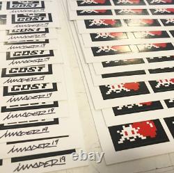 Space Invader Signed Sticker Sheet w Stuck Up Store STICKERS Vol 2 DELUXE SET