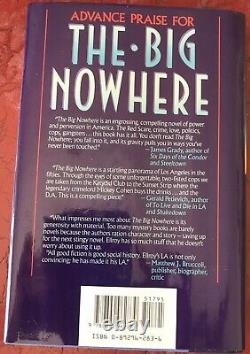 THE BIG NOWHERE-SIGNED-INSCRIBED James Ellroy 1988 Hardcover 1st Ed-1st Printing