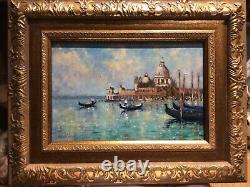 THE GRAND CANAL VENICE. OIL ON BOARD. David Baxter