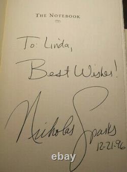 The Notebook by Nicholas Sparks (1996) HC. DJ. 4th Printing. Signed. Near Fine