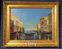 The Venice Grand Canal, Oil on Canvas circa 1920 Signed A. J. Chatelain, Framed