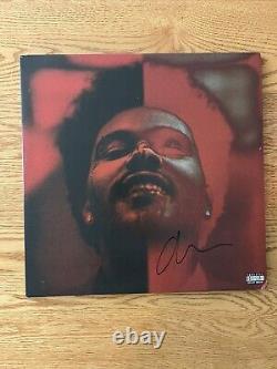 The Weeknd After Hours Deluxe 2 LP Signed Clear With Red Splatter Colored Vinyl