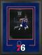 Tyrese Maxey 76ers Deluxe Frmd Signed 16x20 Layup In Blue Jersey Spotlight Photo