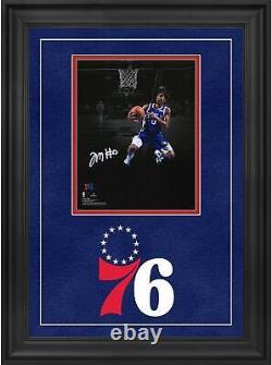 Tyrese Maxey Philadelphia 76ers Deluxe FRMD Signed 8x10 Lay Up In Blue Photo