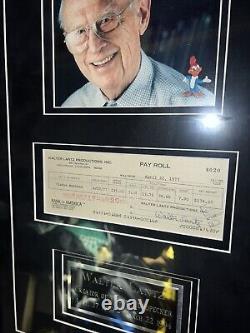 WALTER LANTZ Woody Woodpecker Signed Pay Roll Check Deluxe Custom Frame Suede