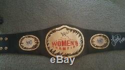 WWF WWE AMY DUMAS HAND SIGNED AUTOGRAPHED DELUXE WOMEN'S CHAMPIONSHIP BELT Rare