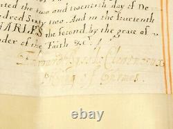 1662 Charles II Grand Des Armoiries Illuminées Document & Sceau John Gonning Bristol