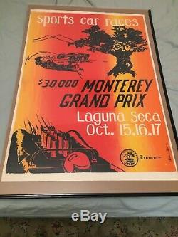 1965 Monterey Grand Prix Laguna Seca Raceway Courses Affiche Originale / Imprimer