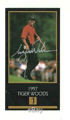 1997 Grand Slam Ventures Master Autosigné Tiger Woods Rookie Rc Entiers Sb