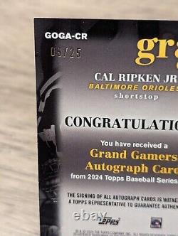 2024 Topps Série 1 #GOGA-CR Cal Ripken Jr. Autographe Grand Joueurs /25!