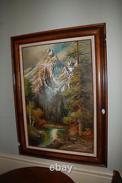 44x32 Original Peter Tensley Jr Peinture À L’huile Originale Grand Teton National Park