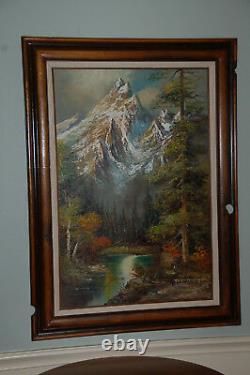 44x32 Original Peter Tensley Jr Peinture À L’huile Originale Grand Teton National Park