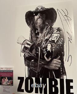 Affiche dédicacée par Rob Zombie Autographiée Hellbilly Deluxe Halloween Blanche Horreur JSA
