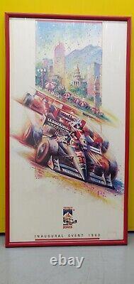 Affiche signée du Grand Prix de Denver 1990, autographiée par Malcolm Farley et Roger Ward