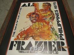 Ali Vs Frazier 1975 Thrilla À Manille Affiche Dédicacée Grand Rapids Michigan