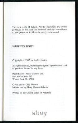Andre Norton SERPENT'S TOOTH SC 1er Ed Imprimé Grand Master NOUVEAU signé autographié
