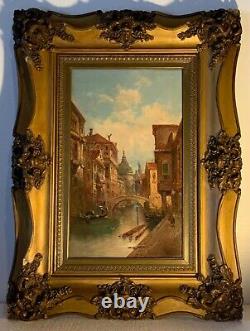 Antique Peinture Italienne Vénitienne Grand Tour O / C Signé