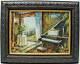 Baby Grand Piano Music Room Original Oil Painting Wall Art Oeuvre Encadrée Beaux-arts