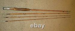 Bamboo Fly Rod Vintage Signé Gene Edwards De Luxe 3-piece 2 Tips Withcase Rare