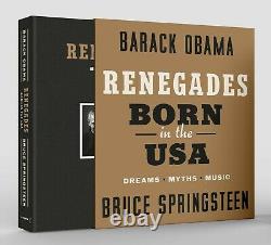 Barack Obama + Bruce Springsteen Livre Deluxe Signé! Renegades Né Aux États-unis