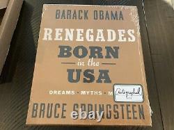 Barack Obama Bruce Springsteen Signed Renegades Deluxe Livre De Première Édition Scellé