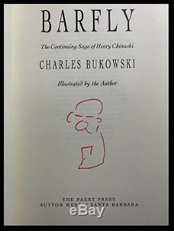 Barfly Signé Par Charles Bukowski Mint 1er Imprimer Livre Relié Deluxe Limitée 1/200