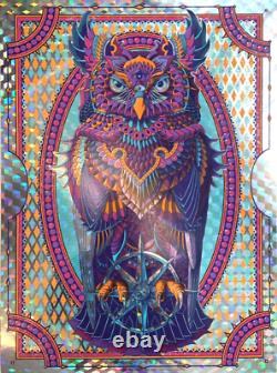 Bioworkz Grand Horned Owl Navy Cubic Foil Affiche D'art Signée Numérotée #1/10
