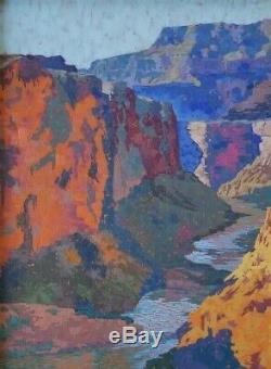 Californie Artiste Rey. Peinture À L'huile Grand Canyon Du Sud-ouest Paysage Plein Air