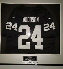 Charles Woodson Oakland Raiders Deluxe Encadré Signé Noir Nike Throwback Jersey
